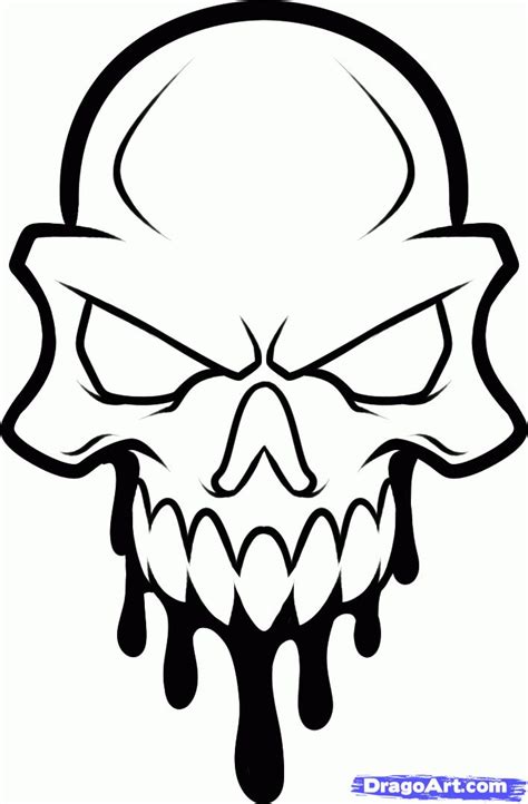 How To Draw A Skull Head Skull Head Tattoo Step By Step Skulls Pop