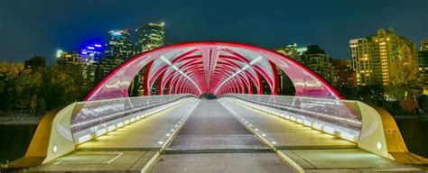 Premium Photo Peace Bridge With Bow River And Part Of The Calgary