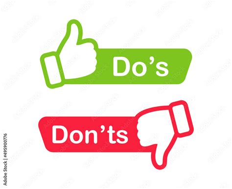 Do And Dont Icons Like And Dislike Symbols Positive And Negative