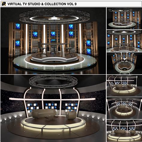 3d Virtual Tv Studio Chat Sets Collection 9 Cgtrader