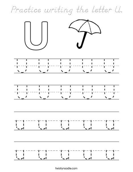 Home » cartoon animals » cartoon animals letter u. Practice writing the letter U Coloring Page - D'Nealian ...