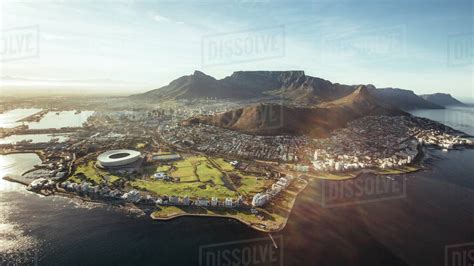 Aerial View Of Cape Town With Cape Town Stadium Lions Head And Table