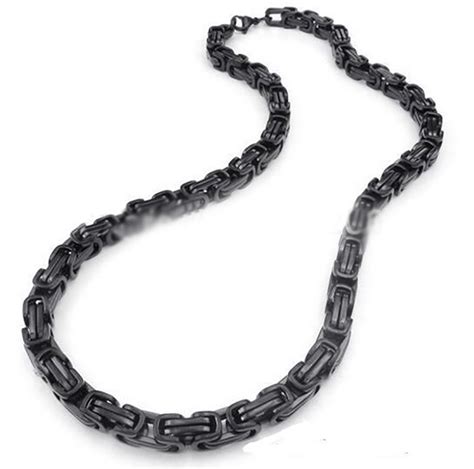 Cadena Negra Acero Inoxidable Hombre 4mm X 50cm - $ 415.00 en Mercado Libre