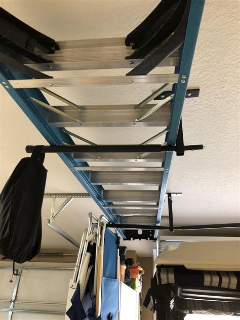 Overhead Ladder Storage Rack Hi Port 2 Adjustable Ceiling Mount