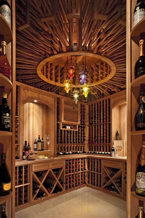 Wine Cellar With Great Looking Ceiling Custom Wine Cellars Home Wine