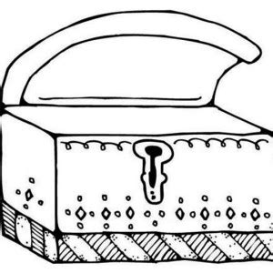 A sparkling treasure chest with gold coin inside coloring page. An Empty Treasure Chest And A Single Necklace Coloring ...