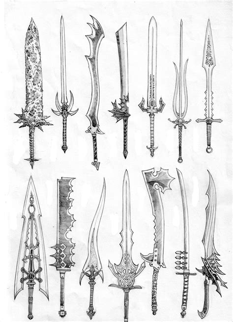 Swords Of Pantheron Ii Sword Drawing Sword Design Weapon Concept Art