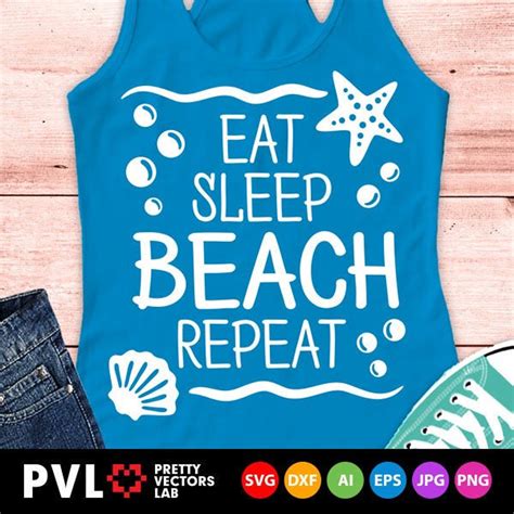 Eat Sleep Beach Repeat Svg Beach Svg Vacation Svg Summer Etsy
