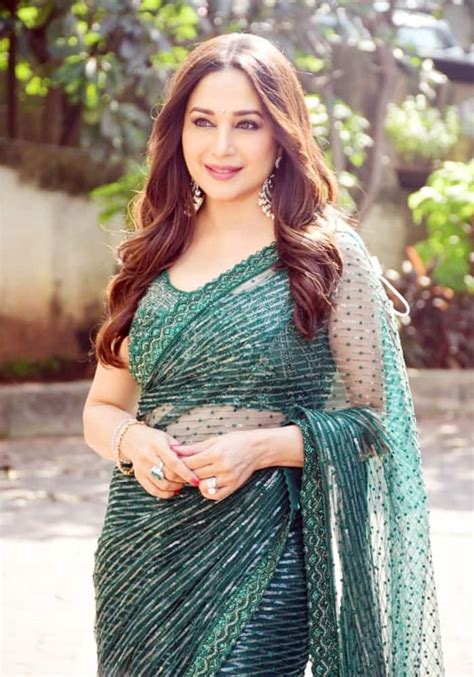 Madhuri Dixit In Sheer Green Saree Shows There Can Never Be Anyone As