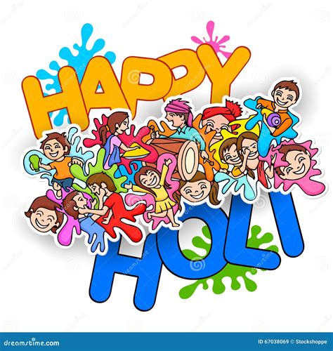 Happy Holi Festival Doodle Stock Vector Illustration Of India 67038069