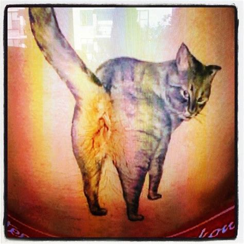 Tattoo Of Cats Bum On Belly Button