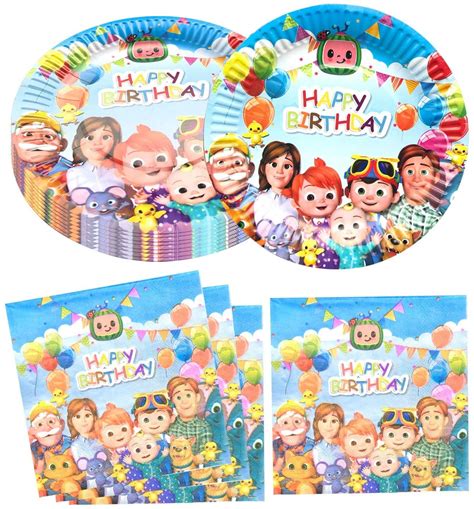 Buy Cocomelon Birthday Party Supplies20 Plates And 20 Napkin For