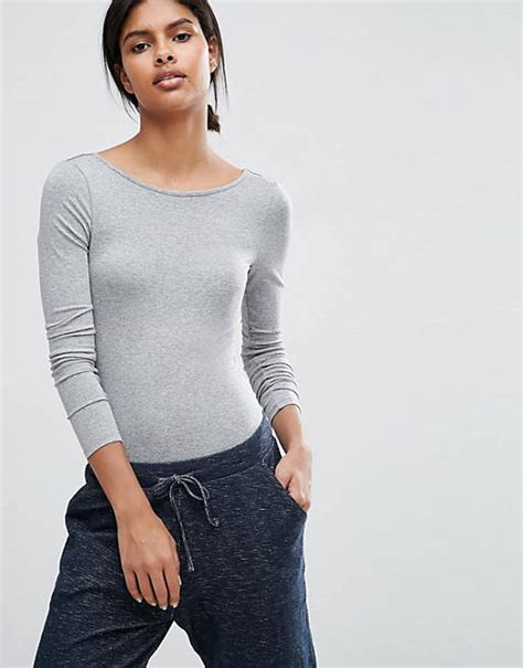 asos scoop back body with long sleeves asos
