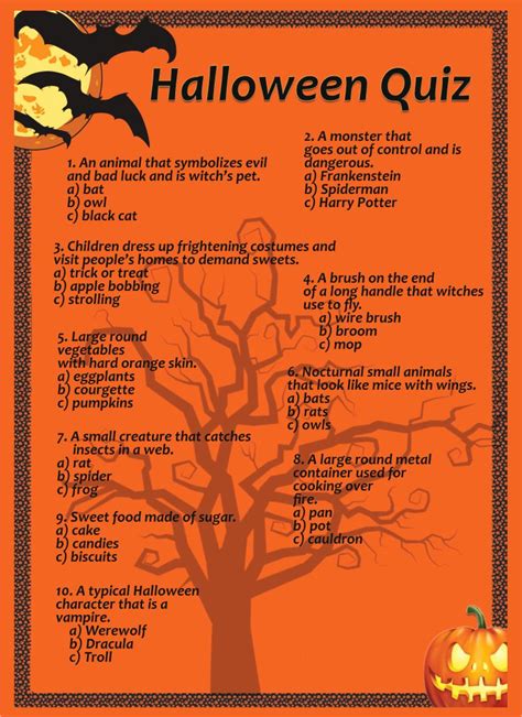 Free Halloween Trivia Printables