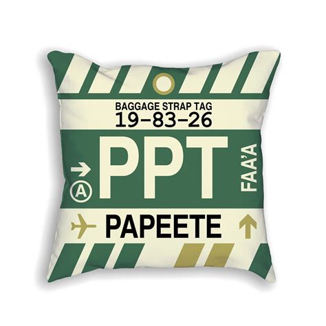 Faa'a international airport, also known as tahiti international airport, is the international airport of french polynesia, located in the co. PPT Papeete Throw Pillow • Airport Code & Vintage Baggage ...