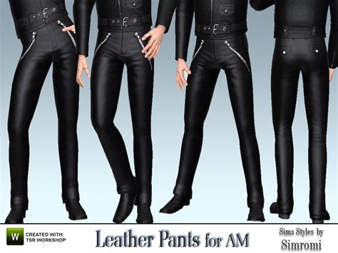 The Sims Resource Bikers Leather Pants For Am