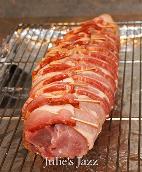 Trim the pork tenderloin of any excess fat and silver skin. Bacon Wrapped Pork Tenderloin