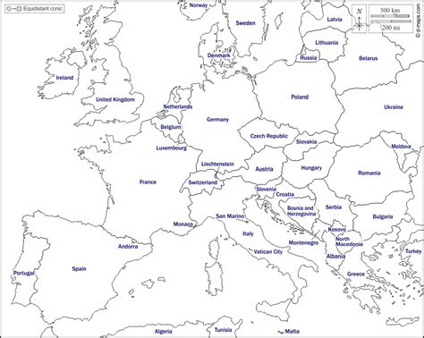 Western And Central Europe Free Map Free Blank Map Free Outline Map