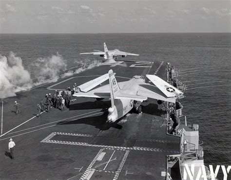 Carrier Launch Of An A 3 Skywarrior Us Military Aircraft Us Navy