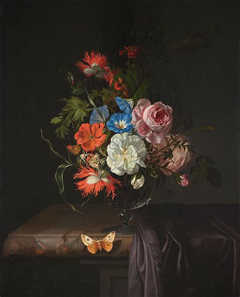 The museum had earlier recovered flowers in a glass vase by. Flowers in a Glass Vase with Butterfly | Rachel Ruysch ...