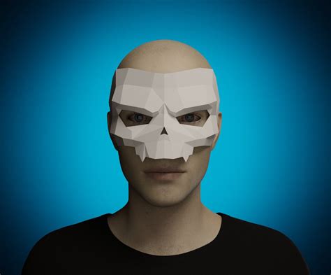 Half Mask Papercraft Vampire Skull 3d Diy Adult Paper Craft Etsy