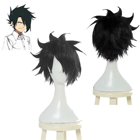 The Promised Neverland Ray 30cm Short Straight Black Party Wig Cosplay