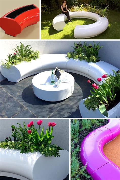 This Is A Curved Fibreglass Planter Which Fits In With Seating And
