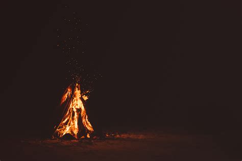 1920x1080 Resolution Lighted Bonfire Fire Wood Burning Night Hd