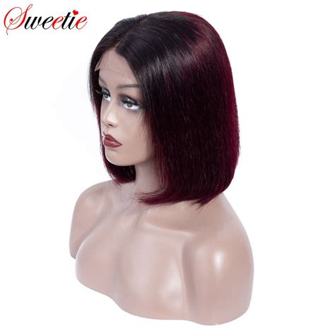 Sweetie Short Bob Lace Front Wig 150 Destiny 4x4 Human Hair Wigs
