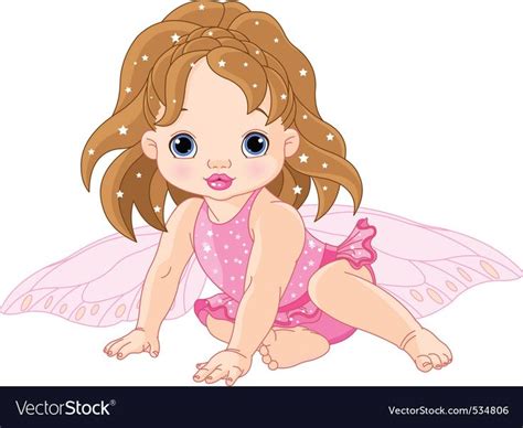 Baby Fairy Vector Image On Vectorstock In 2020 Baby Fairy Cute Fairy