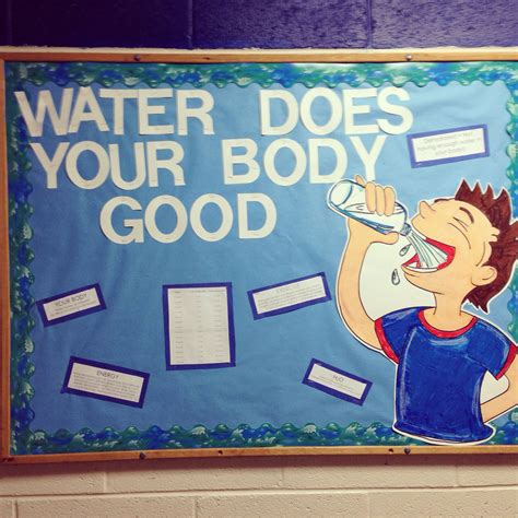 Physical Education Bulletin Board Promoting Drinking Water With