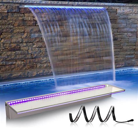 Pondo Pool Waterfall 36 With 7 Colors Led Lights Acrylicl