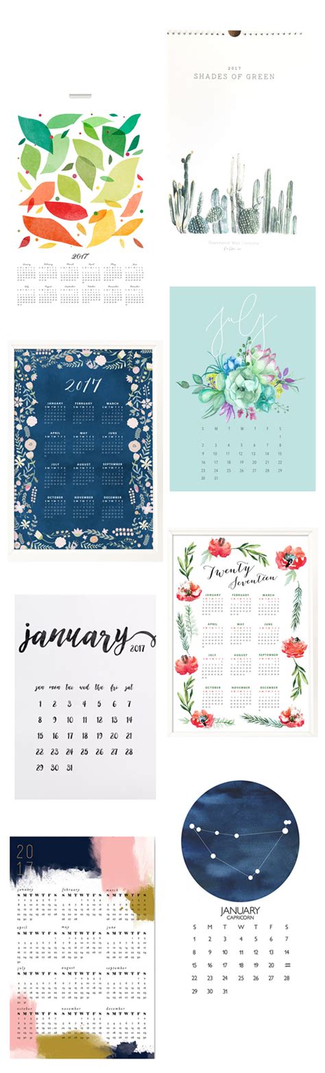 2017 Wall Calendars Calendar Page Design Inspiration