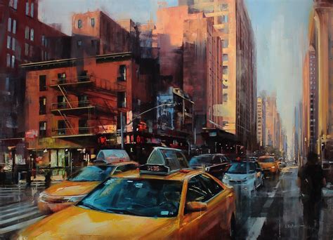 On It Went By Lindsey Kustusch Urban Landscape Cityscape Painting