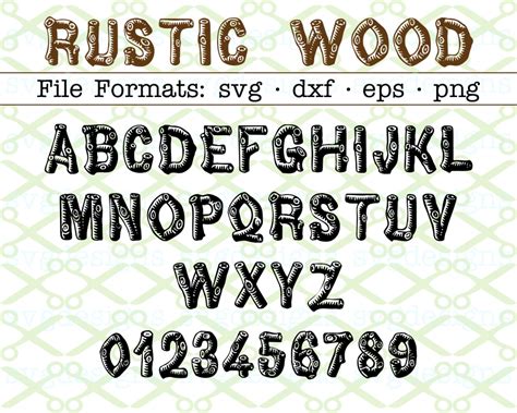 Rustic Wood Svg Font Cricut And Silhouette Files Svg Dxf Eps Png