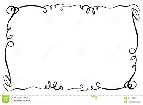 Download Flourish Vector Frame. Rectangle With Squiggles, Twirls ...