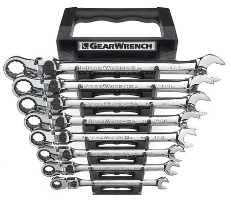 Gearwrench 8 Pc Xl Locking Flex Combination Ratcheting Wrench Set Sae