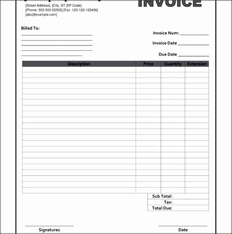Blank Invoice Forms Printable Printable Forms Free Online