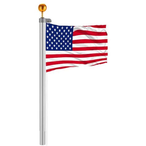 Vivohome 20 Ft Aluminum Sectional Flagpole With 3x5 Polyester Us