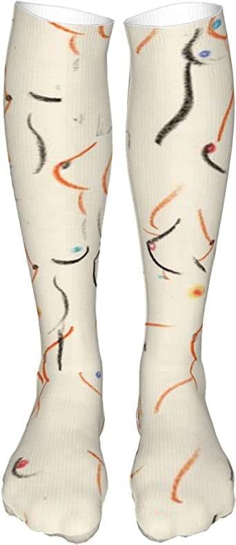Breasts Unisex Over The Calf Breathable Performance Soccer Tube Socks