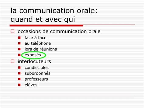 Ppt Communication Orale Powerpoint Presentation Free Download Id