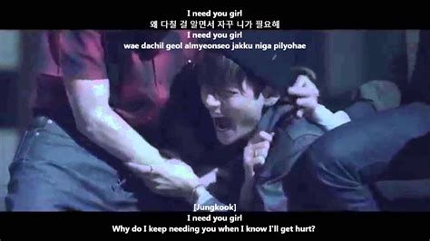 BTS 방탄소년단 I NEED U MV+Lyrics [HAN+ROM+ENG] - YouTube
