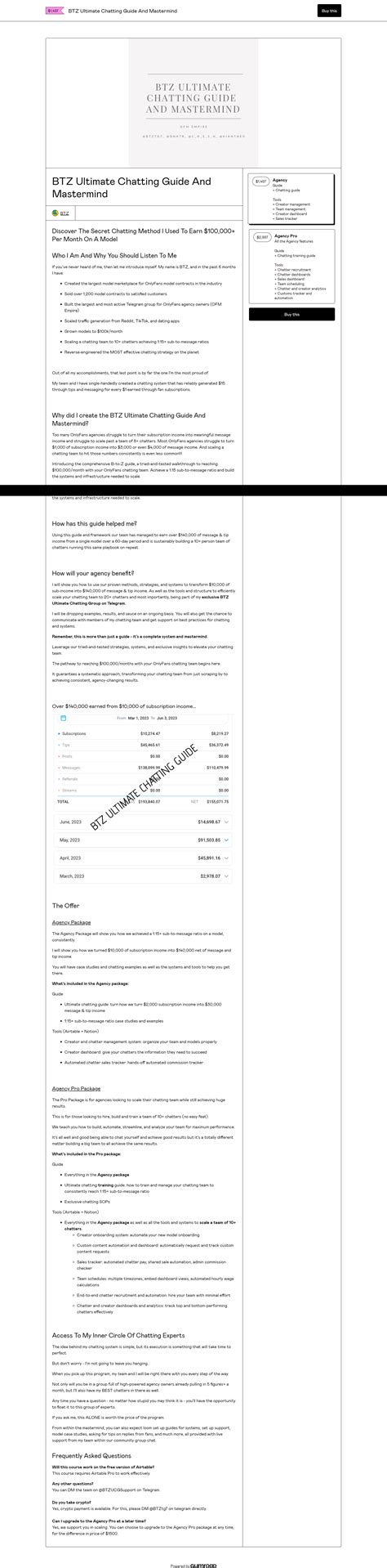 BTZ Ultimate Chatting Guide And Mastermind (Agency Pro)
