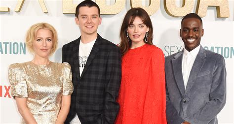 Asa Butterfield Gillian Anderson And ‘sex Education Cast Celebrate