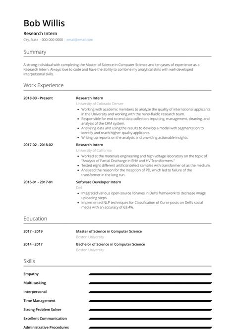Create the best version of your computer science resume. 30 Computer Science Student Resume No Experience in 2020 ...