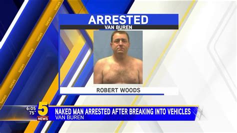 police naked man arrested after breaking into vehicles being chased down street