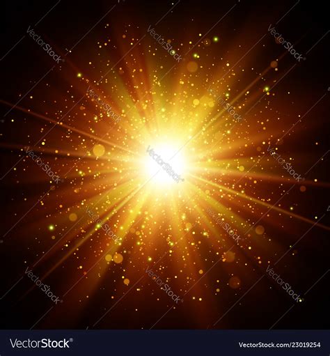 Gold Glitter Shine Star With Sparkles Royalty Free Vector
