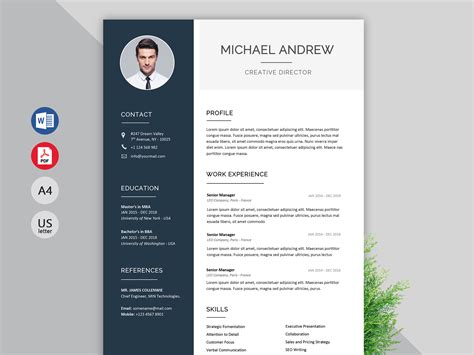 Prime Resume Template Ms Word File In 2024 Resumekraft