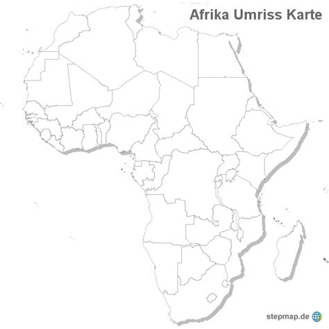 In unserem länder quiz kannst du dein wissen auf die probe stellen: StepMap - Afrika Umriss Karte - Landkarte für Afrika