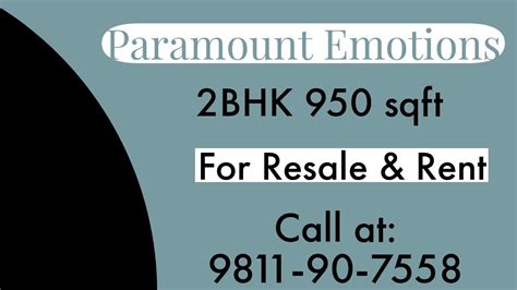 Paramount Emotions Noida Extension 950 Sqft 2 Bhk I 2bhk Flat Available